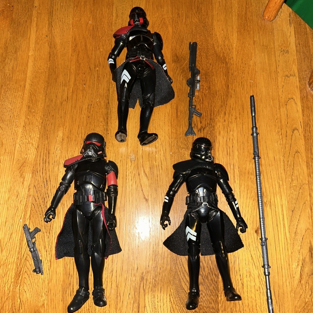 Star Wars Black Purge Stormtrooper 6" Lot Of 3 Jedi Fallen Order Gamestop